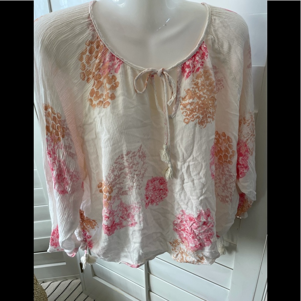 Love stitch boho tassel floral summer top S/M - Picture 2 of 7